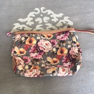 Cavalcanti genuine leather wristlet floral bag